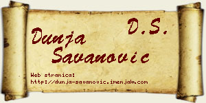Dunja Savanović vizit kartica